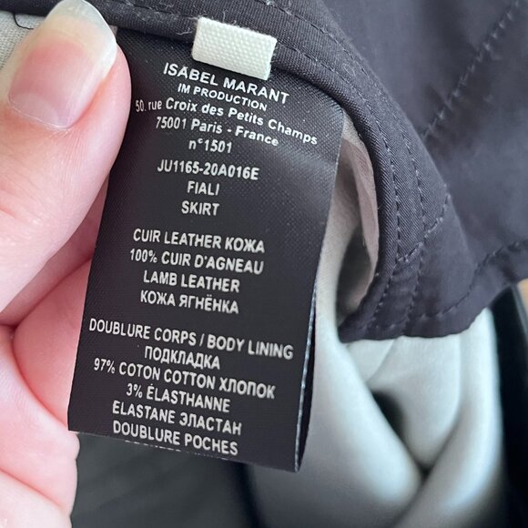 Isabel Marant Etoile Fiali leather midi skirt NWT Size 42 / 10 Lamb Leather - Picture 9 of 12